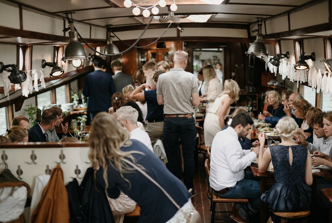 Rehearsal dinner aan boord
